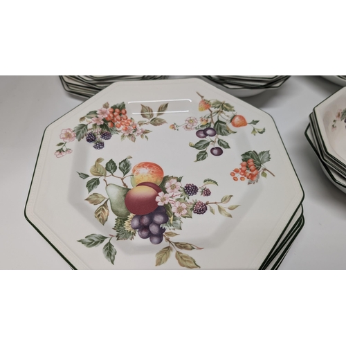 611 - A Selection of Vintage Johnson Brothers Octagonal Fresh Fruit Dinnerware inc.  6 x Small Plates 18cm... 