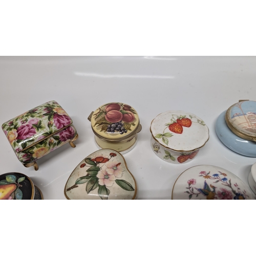 614 - A Selection of Vintage China Pill Boxes/ Trinket Boxes inc. Staffordshire, Wedgewood, Museum Collect... 