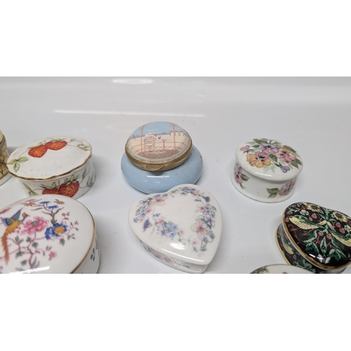 614 - A Selection of Vintage China Pill Boxes/ Trinket Boxes inc. Staffordshire, Wedgewood, Museum Collect... 