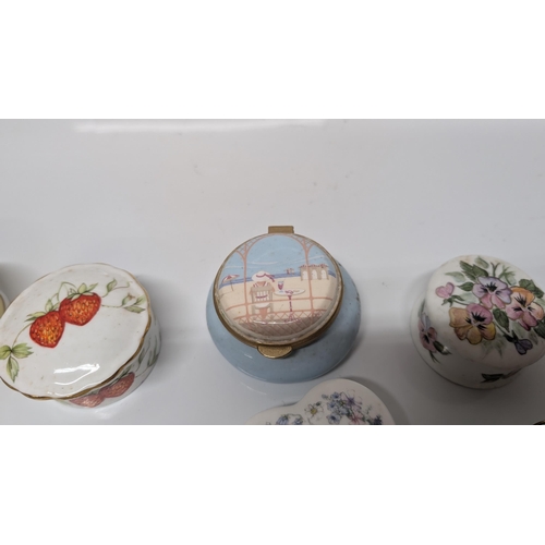 614 - A Selection of Vintage China Pill Boxes/ Trinket Boxes inc. Staffordshire, Wedgewood, Museum Collect... 