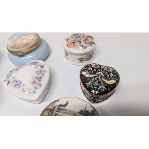 614 - A Selection of Vintage China Pill Boxes/ Trinket Boxes inc. Staffordshire, Wedgewood, Museum Collect... 