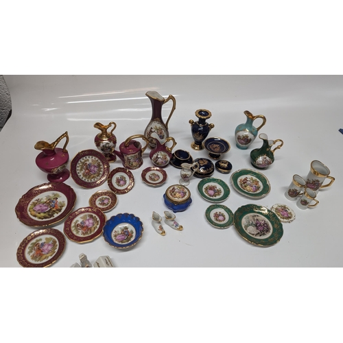 638 - A Collection of Limoges France La Reine, Meissner etc.  Miniature Plates, Trinket Boxes, Church Scen... 