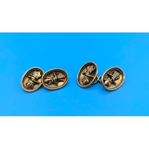 224 - A Pair Of Yellow Gold Cufflinks (Tested As 18ct) - 7.9g