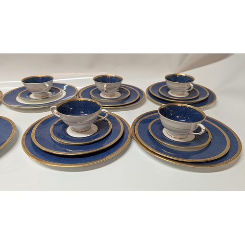 27 - A Large Selection of Coalport Athlone Blue Chinaware 10391 Tea/ Coffee and Dinner Service.  Overall ... 