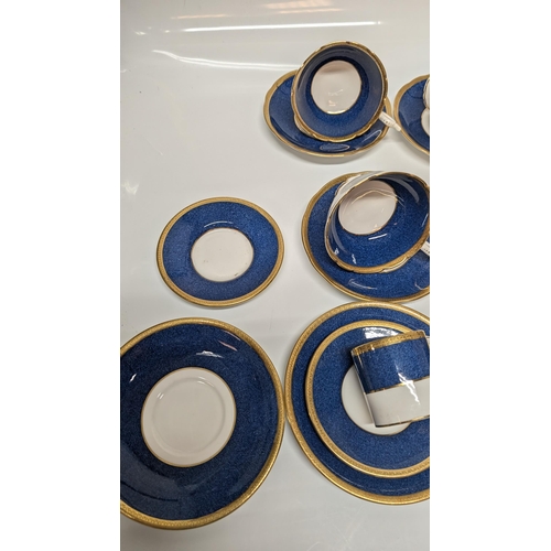 27 - A Large Selection of Coalport Athlone Blue Chinaware 10391 Tea/ Coffee and Dinner Service.  Overall ... 