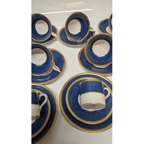 27 - A Large Selection of Coalport Athlone Blue Chinaware 10391 Tea/ Coffee and Dinner Service.  Overall ... 