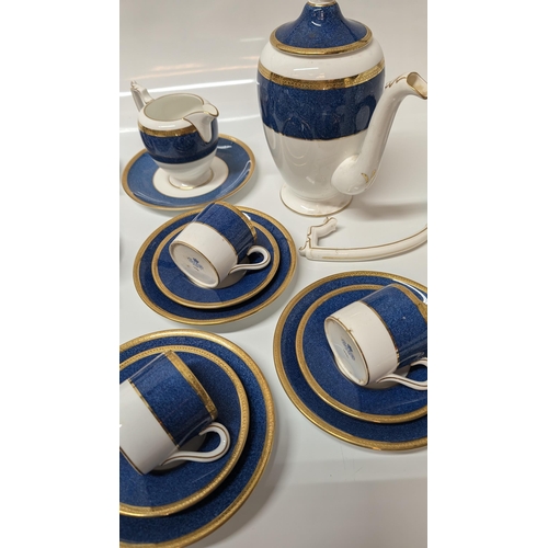 27 - A Large Selection of Coalport Athlone Blue Chinaware 10391 Tea/ Coffee and Dinner Service.  Overall ... 