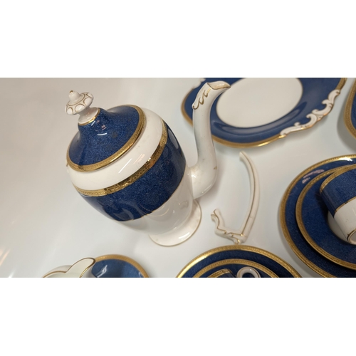 27 - A Large Selection of Coalport Athlone Blue Chinaware 10391 Tea/ Coffee and Dinner Service.  Overall ... 