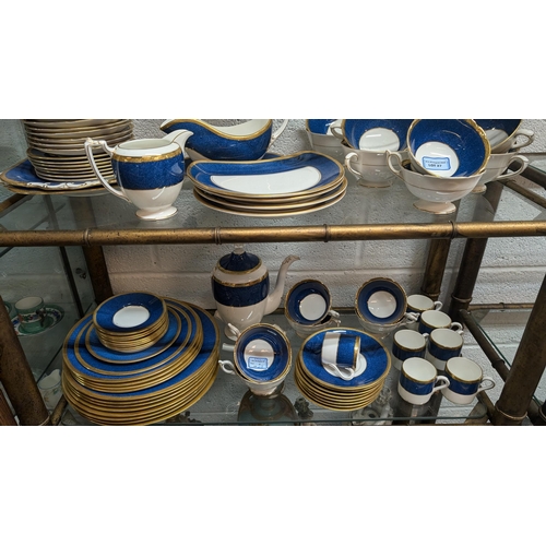 27 - A Large Selection of Coalport Athlone Blue Chinaware 10391 Tea/ Coffee and Dinner Service.  Overall ... 