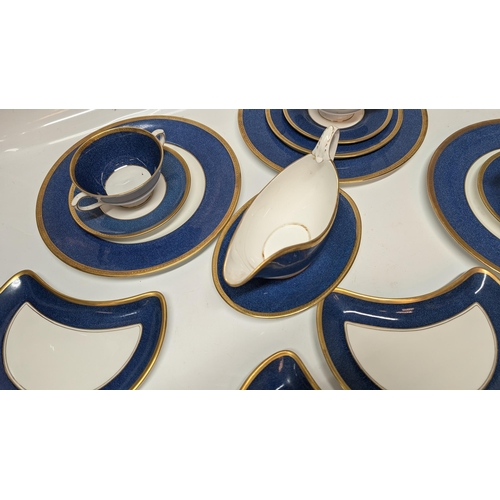 27 - A Large Selection of Coalport Athlone Blue Chinaware 10391 Tea/ Coffee and Dinner Service.  Overall ... 