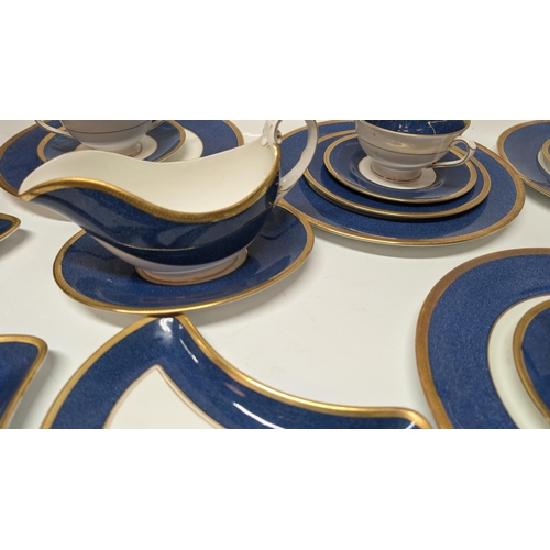 27 - A Large Selection of Coalport Athlone Blue Chinaware 10391 Tea/ Coffee and Dinner Service.  Overall ... 