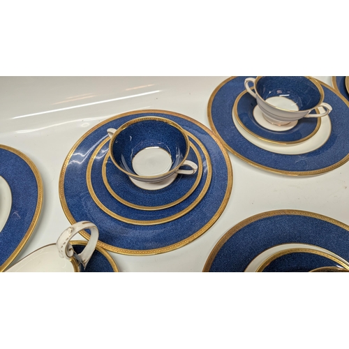 27 - A Large Selection of Coalport Athlone Blue Chinaware 10391 Tea/ Coffee and Dinner Service.  Overall ... 