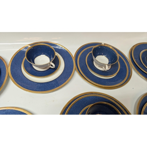 27 - A Large Selection of Coalport Athlone Blue Chinaware 10391 Tea/ Coffee and Dinner Service.  Overall ... 