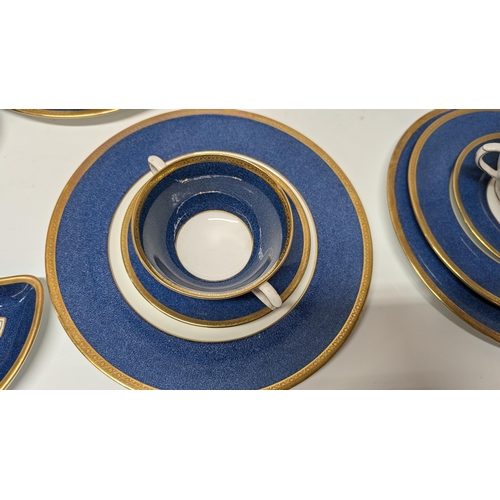 27 - A Large Selection of Coalport Athlone Blue Chinaware 10391 Tea/ Coffee and Dinner Service.  Overall ... 