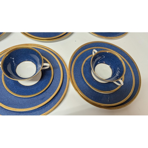 27 - A Large Selection of Coalport Athlone Blue Chinaware 10391 Tea/ Coffee and Dinner Service.  Overall ... 