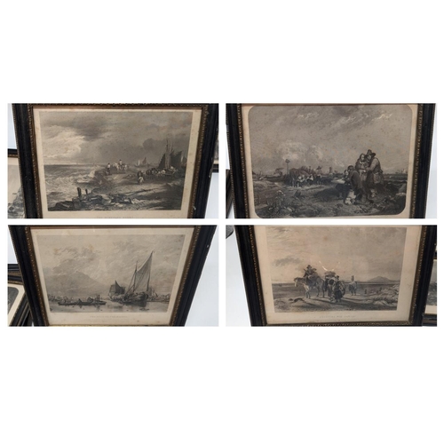 599 - Set of 4 x Antique Engravings: 
- Crossing the Sands
- The Homeward Bound
- The Studio of Paul Potte... 