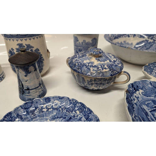 619 - A Collection of Antique Blue and White Chinaware inc.  a large amount of Copeland Spode Italian Ware... 