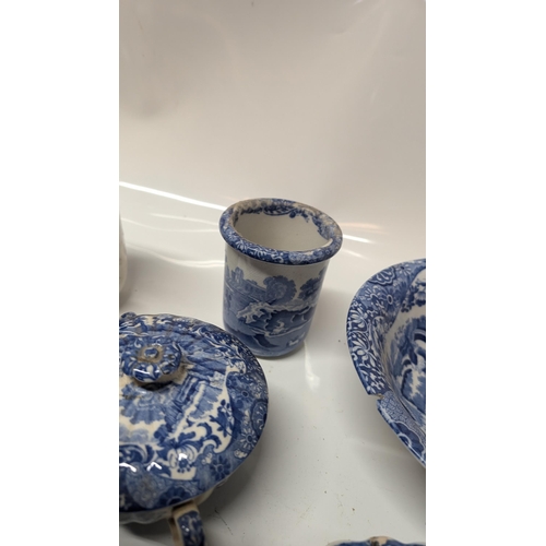 619 - A Collection of Antique Blue and White Chinaware inc.  a large amount of Copeland Spode Italian Ware... 