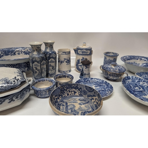 619 - A Collection of Antique Blue and White Chinaware inc.  a large amount of Copeland Spode Italian Ware... 