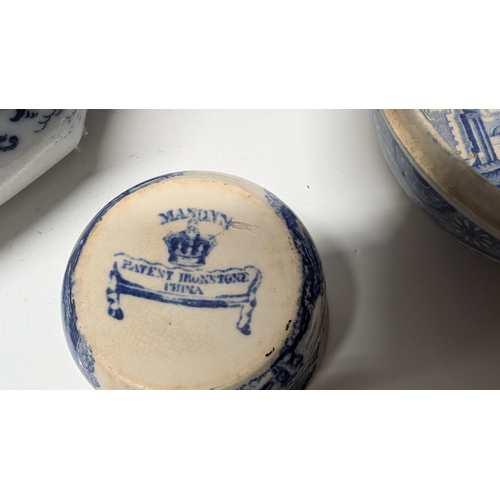 619 - A Collection of Antique Blue and White Chinaware inc.  a large amount of Copeland Spode Italian Ware... 