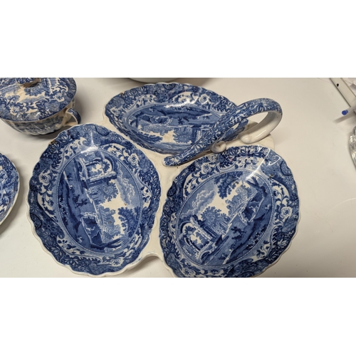 619 - A Collection of Antique Blue and White Chinaware inc.  a large amount of Copeland Spode Italian Ware... 