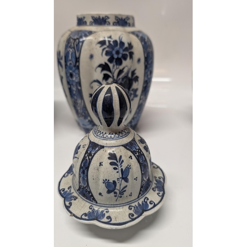 621 - Vintage Royal Delft Bulister Vases early 1900's  and a Large 19th Century Chinese Ginger Jar. 
Vases... 