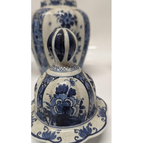 621 - Vintage Royal Delft Bulister Vases early 1900's  and a Large 19th Century Chinese Ginger Jar. 
Vases... 