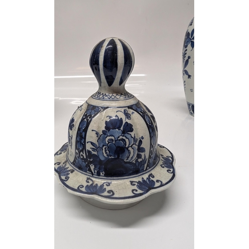 621 - Vintage Royal Delft Bulister Vases early 1900's  and a Large 19th Century Chinese Ginger Jar. 
Vases... 