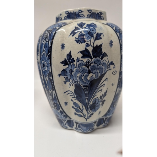 621 - Vintage Royal Delft Bulister Vases early 1900's  and a Large 19th Century Chinese Ginger Jar. 
Vases... 