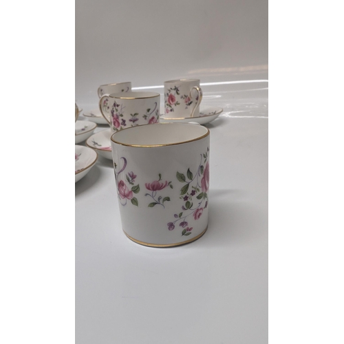 632 - A Vintage Staffordshire Crown Rosebud Floral Coffee Set consisting of 8 x Coffee Cups and 8 x Saucer... 