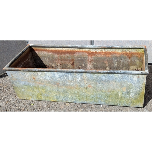 837 - Galvanised Water Trough (Not Watertight) - Perfect For A Garden Planter - 40 x 125 x 48cm