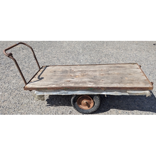 838 - Vintage Wrigley Wessex Industries Garden Trolley - Trolley Base 160 x 72cm - Tyres Need Air/Replacin... 