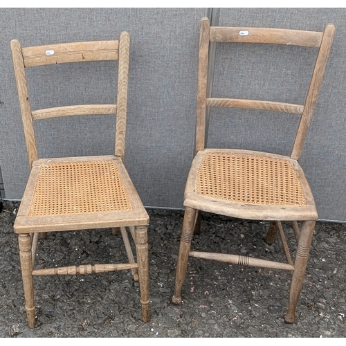 1467 - An Unmatching Pair Of Rush Seated Chairs