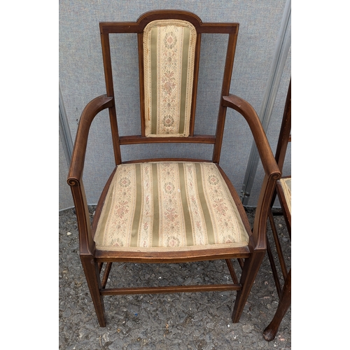 1471 - A Pair OF Unmatching Chairs With Matching Fabric