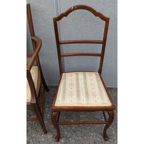 1471 - A Pair OF Unmatching Chairs With Matching Fabric