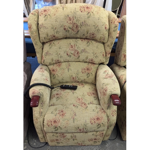 1030 - A Floral Celebrity Riser Recliner Armchair