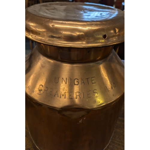 5 - A Trowbridge Unigate Creameries Copper Plated Milk Churn - 46cm