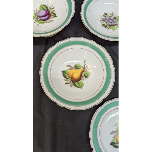 777 - Antique French Old Paris Porcelain - 4x Footed Fruit Bowls (Tallest With Damage - Pictured) And 2x P... 