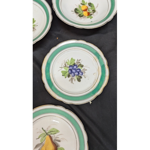 777 - Antique French Old Paris Porcelain - 4x Footed Fruit Bowls (Tallest With Damage - Pictured) And 2x P... 