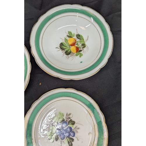 777 - Antique French Old Paris Porcelain - 4x Footed Fruit Bowls (Tallest With Damage - Pictured) And 2x P... 