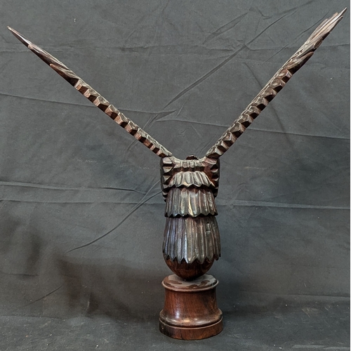 90 - Large Carved Wooden Eagle Standing On Wooden Base - 50 x 50 x25cm