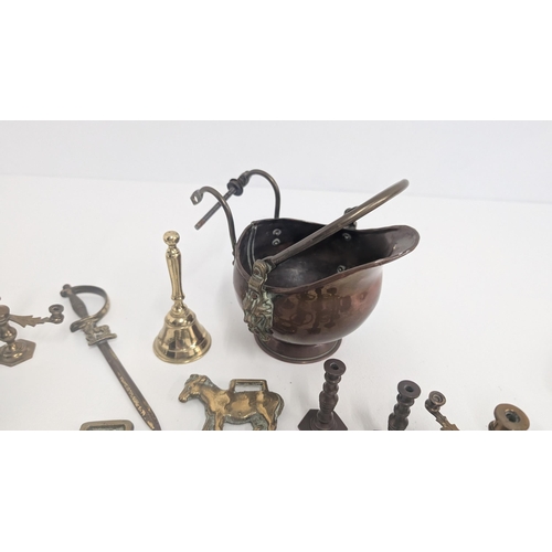 126 - .A Collection of Vintage Brassware inc.  Horse Brasses, Heavy Weight, Bells, Leprechaun, Small Pail,... 