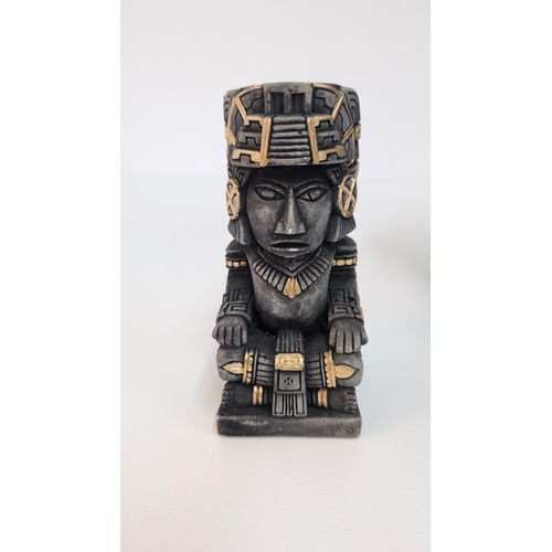 627 - A Collection of Sculptures etc.  Inc.  - Nefertiti Wall Plaque approx 32cm Long
-African Soapstone C... 