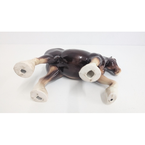 95 - Large Melmaware Hereford Bull 24cm Long, 14cm High, A Vintage Chalkware Bull 20cm Long, 13cm High an... 