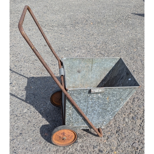 843 - Metal Trolley With Galvanised Bucket