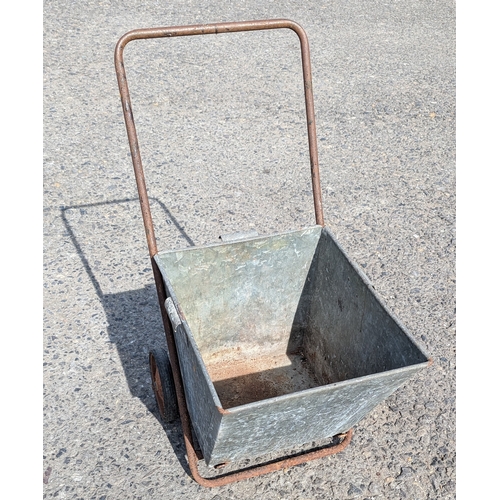 843 - Metal Trolley With Galvanised Bucket