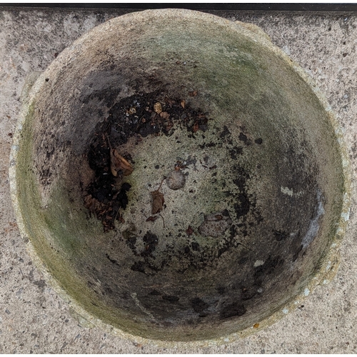 865 - Terracotta Planter, Pillar Top, And Concrete Planter On Granite Base