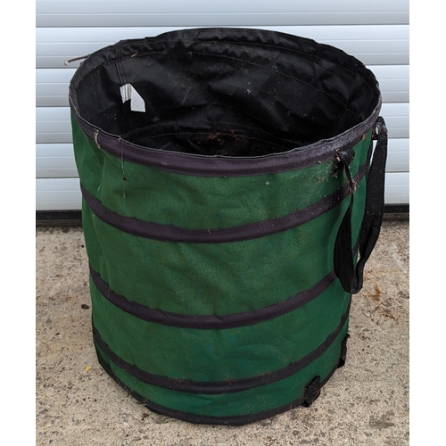 866 - Folding Garden Bin With Pot Movers, Watering Can, Fuel Can And More