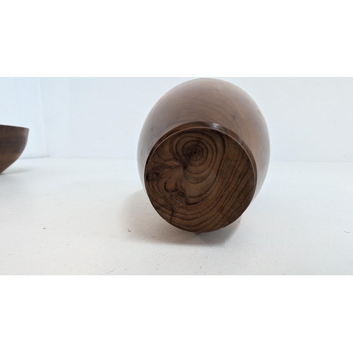 120 - Carved Wooden Items Including: Kauri Rimmed Bowl - 12 x 4cm - Glow Finish Australia; Small Rough Car... 