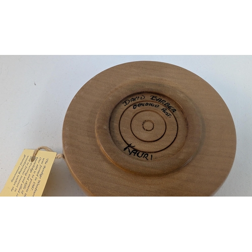 120 - Carved Wooden Items Including: Kauri Rimmed Bowl - 12 x 4cm - Glow Finish Australia; Small Rough Car... 